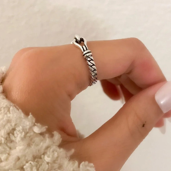 925 Sterling Silver Buckle Ring Stackable Ring Dainty Ring Band Thin Ring - Picture 5 of 10